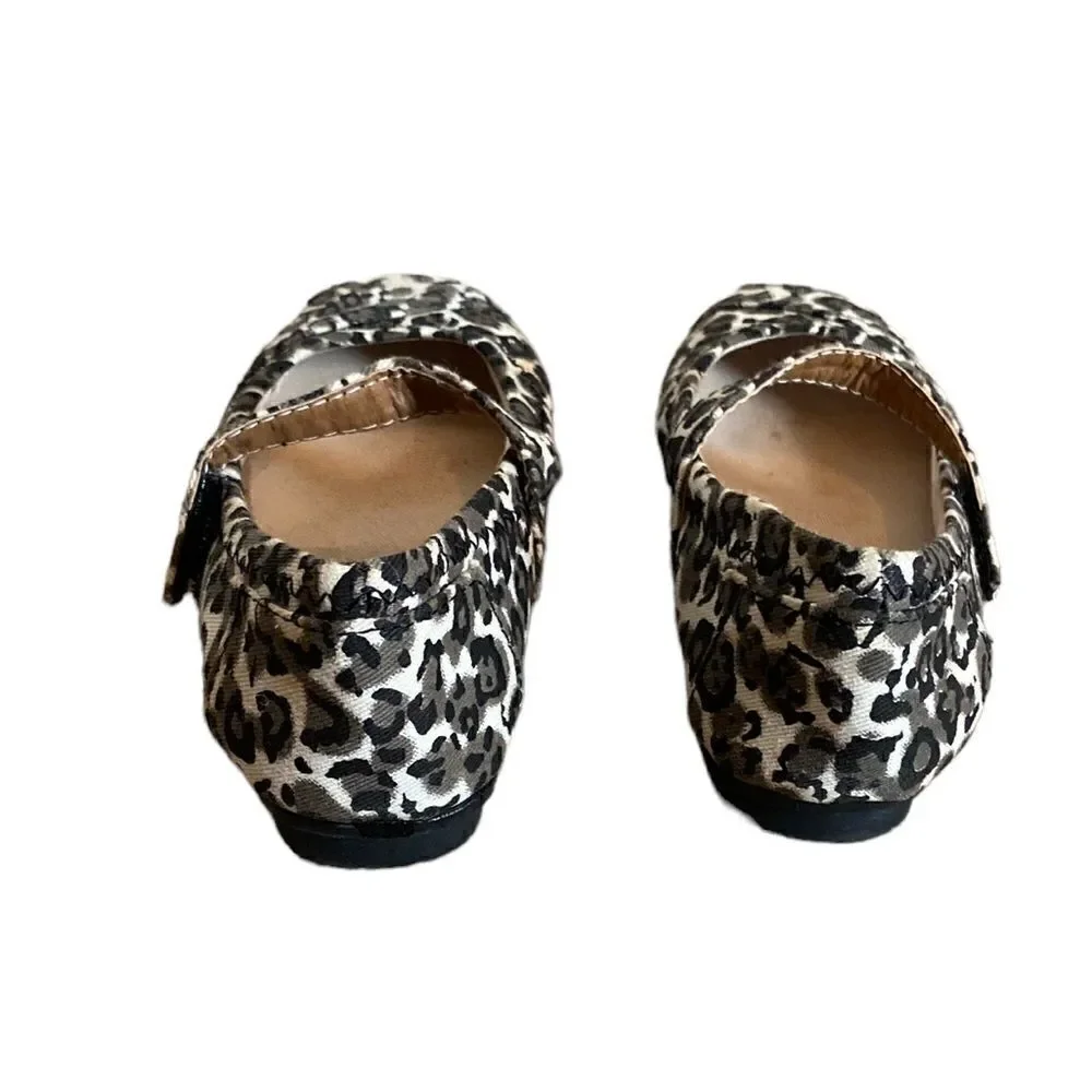 Shoes of Soul Canvas Leopard Mary Janes Size 8